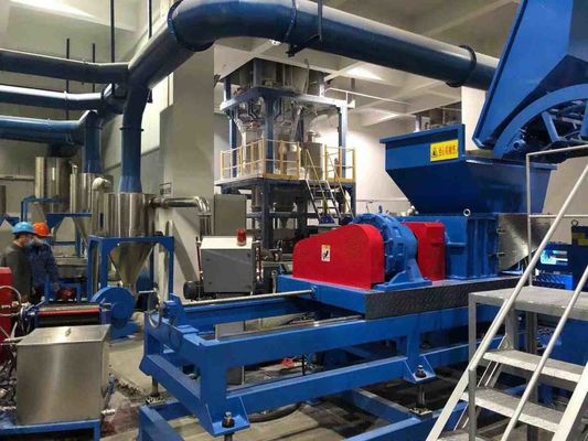 Tilting 5.5Kw Plastic Recycling Line Pet Flake Granulation Machine